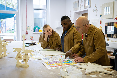 Student in the classroom at Lambeth campus
